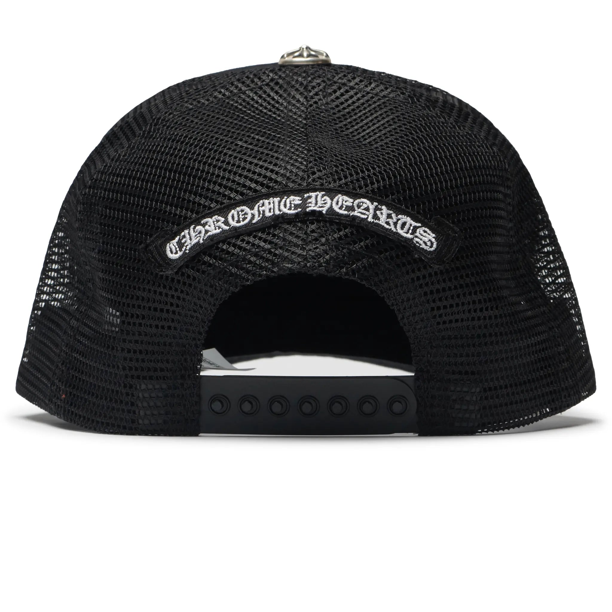 Back View of Chrome Hearts Cemetery Black Trucker Cap